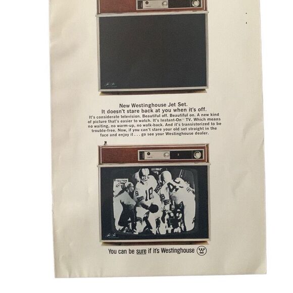 Vintage 1965 Westinghouse Jet Set Television Ad Advertisement - Picture 1 of 2